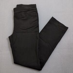 Chico's Women 0R US 4R Black Pull On Mid Rise Straight Leg Slacks Pants